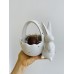 Декоративная конфетница Корзинка с кроликом, 15,5см, цвет - белый