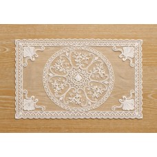 Мереживна сервірувальна серветка 30*45см Lace Rosette, колір - молочний білий
