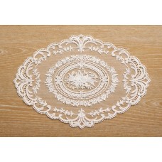Мереживна сервірувальна серветка 29*41см Lace Bouquet, колір - молочний білий