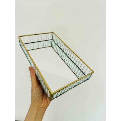 Піднос скляний з дзеркальною поверхнею, 25x15х4,5 см