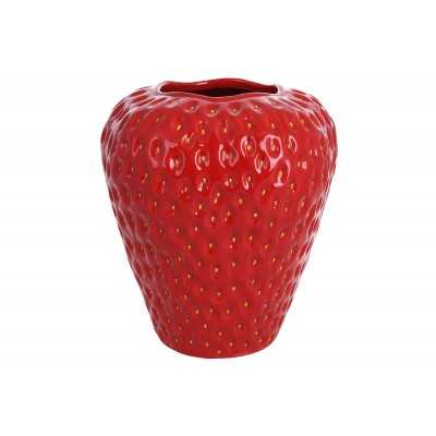 Ваза керамічна Strawberry 21*21*26см, колір - червоний