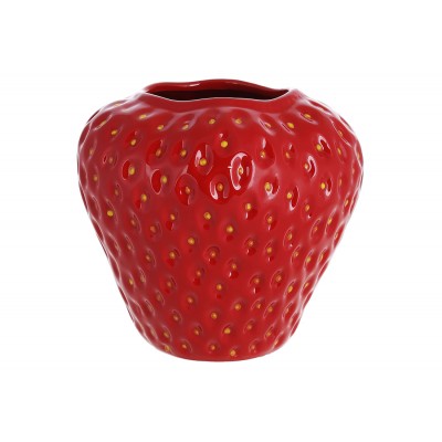 Ваза керамічна Strawberry 15.5*15*16см, колір - червоний