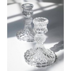 Свічник скляний прозорий Crystal (для тонкої свічки), D9.5*10см