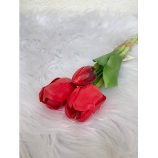 Букет силиконовых тюльпанов 29 см, красный