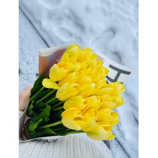 Декоративный букет Тюльпанов, 37см, цвет - желтый