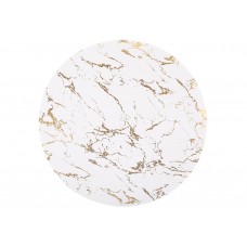 Серветка сервірувальна (плейсмат) Marble біла із золотом D38см