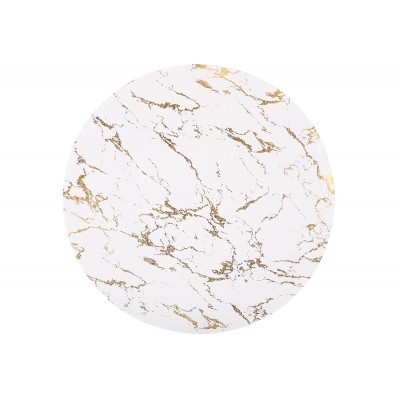 Серветка сервірувальна (плейсмат) Marble біла із золотом D38см