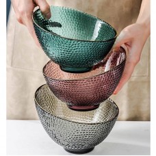 Салатник скляний Bauble смарагдовий із золотим обідком D22*13 см 