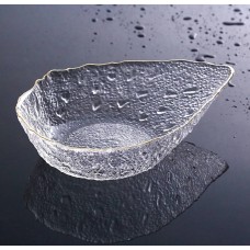 Салатник скляний Drop пурпурний із золотим обідком 20.5*15*5 см 992-071