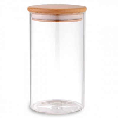 Банка з бамбуковой крышкой 1.1л 10*15см