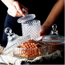 Цукорниця скляна Діамант, 15 см