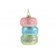 Фігурна ялинкова прикраса зі скла Macaron, 9,5см 