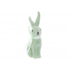 Фігурка декоративна Кролик з бантом, з флоковим напиленням 6 * 19.5 см, колір-зелений Тіффані