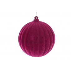 Елочный шар 8см, цвет - фуксия велюр