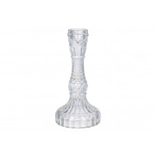 Свічник скляний прозорий Crystal (для тонкої свічки), D11*22см