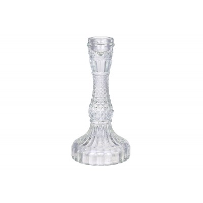 Свічник скляний прозорий Crystal (для тонкої свічки), D11*22см