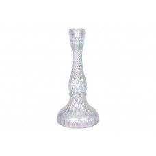 Свічник скляний прозорий Crystal (для тонкої свічки), D11 * 22см, колір - перламутр