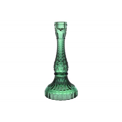 Свічник скляний Crystal (для тонкої свічки), D11*22см, колір-зелений