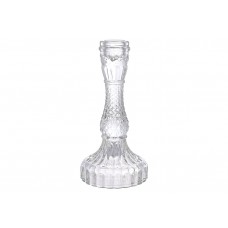 Свічник скляний прозорий Crystal (для тонкої свічки), D9.5*17см