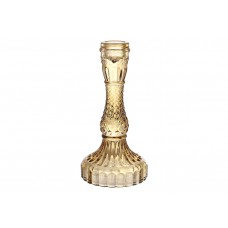 Свічник скляний Crystal (для тонкої свічки), D9.5*17см, колір-янтарно-коричневий