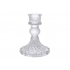 Свічник скляний прозорий Crystal (для тонкої свічки), D9.5*10см