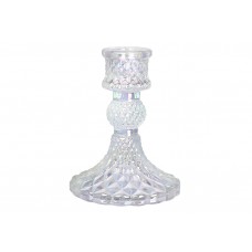 Свічник скляний прозорий Crystal (для тонкої свічки), D9. 5 * 10см, колір - перламутр