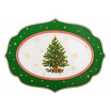 Тарілка сервірувальна порцелянова 35*25*2.5см Christmas Story