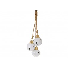 Металеві кулі ( D7.5*10см ) на підвісі Christmas bells 47см, колір - білий