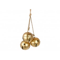 Металеві кулі ( D11*12cм ) на підвісі Christmas bells 58см, колір - матове золото