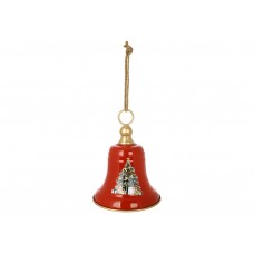 Металева підвіска Christmas bell D19.5*26см, колір - червоний