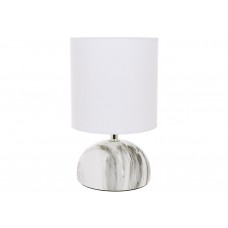 Настільна лампа з тканинним абажуром Marble D14 * 23см, колір-білий