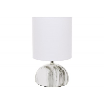Настільна лампа з тканинним абажуром Marble D14 * 23см, колір-білий