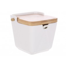 Цукорниця порцелянова з ложкою та бамбуковою кришкою Grace 10.5*9.5см