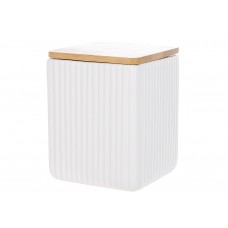 Банка керамічна з бамбуковою кришкою Scandi White 10 * 13см, 900мл