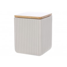 Банка керамічна з бамбуковою кришкою Scandi Beige 10 * 13см, 900мл