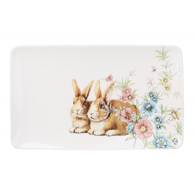 Блюдо порцелянове Happy Rabbit, 25.5*15.4*1.5см