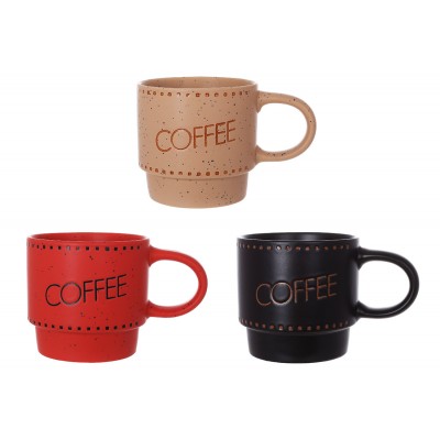 Кухоль порцеляновий Coffee 350мл, 3 дизайни