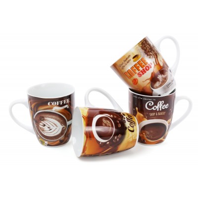 Кружка порцеляновий 350мл Coffee, 4 види