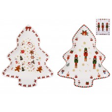 Блюдо порцелянове у формі ялинки 29*24*2.5см Christmas, 2 дизайну