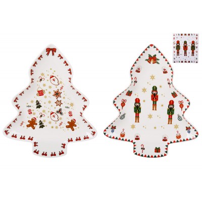 Блюдо порцелянове у формі ялинки 29*24*2.5см Christmas, 2 дизайну