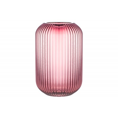Ваза скляна Tulip dark pink 28см, колір - темно-рожевий