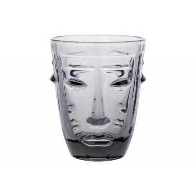 Склянка скляна Face 250мл, колір - сірий