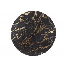 Серветка сервірувальна (плейсмат) Marble чорна із золотом D38см