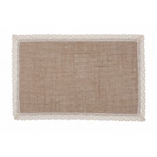 Сервірувальна серветка (плейсмат) лляна з мереживом 30*45см Natural Lace прямокутна