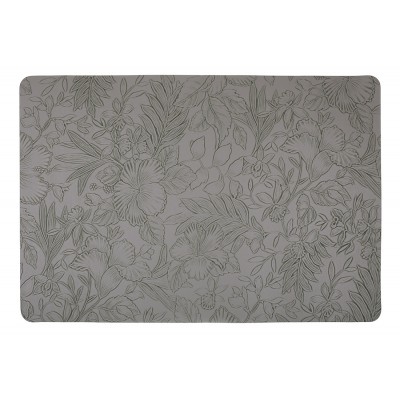 Сервірувальна серветка (плейсмат) з еко - шкіри з тисненням 30*45см Floral, колір - сірий