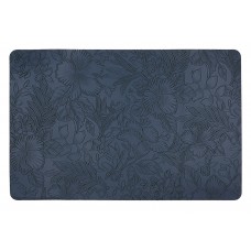 Сервірувальна серветка (плейсмат) з еко - шкіри з тисненням 30*45см Floral, колір - синій
