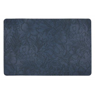 Сервірувальна серветка (плейсмат) з еко - шкіри з тисненням 30*45см Floral, колір - синій
