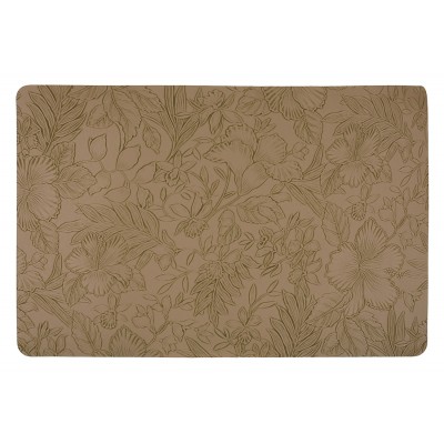 Сервірувальна серветка (плейсмат) з еко - шкіри з тисненням 30*45см Floral, колір - пісочний беж