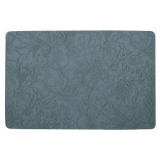 Сервірувальна серветка (плейсмат) з еко - шкіри з тисненням 30*45см Floral, колір - блакитний джинс