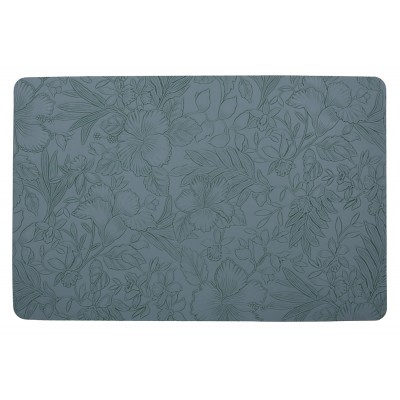 Сервірувальна серветка (плейсмат) з еко - шкіри з тисненням 30*45см Floral, колір - блакитний джинс
